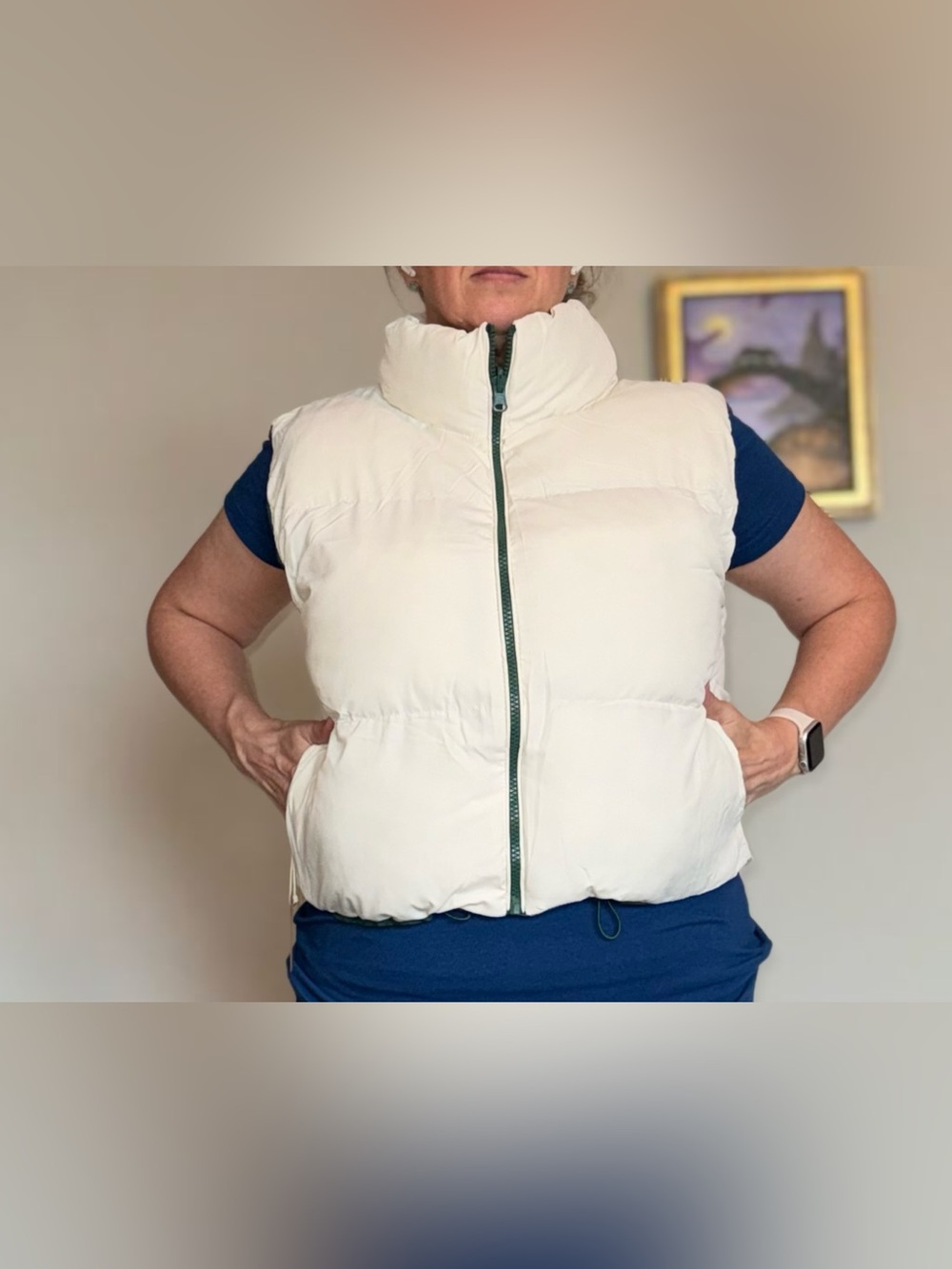 Blu Pepper White Dark Green Reversible Puffer Vest